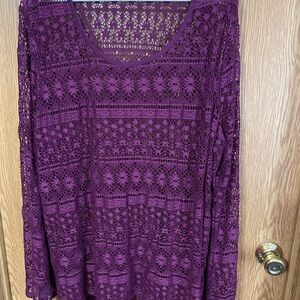 Women's Purple Lace Top